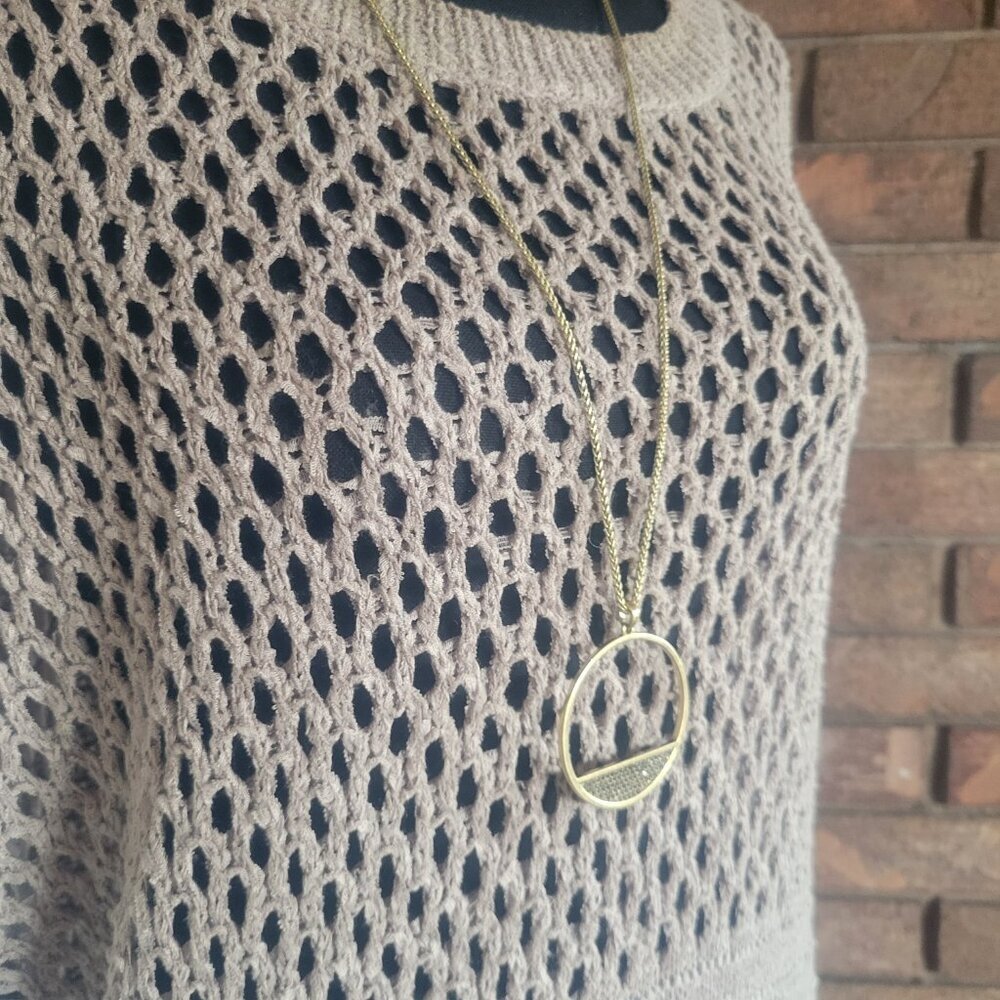 Workshop Andrea Jovine Taupe Open Knitted Sweater - Size M - Picture 2 of 9